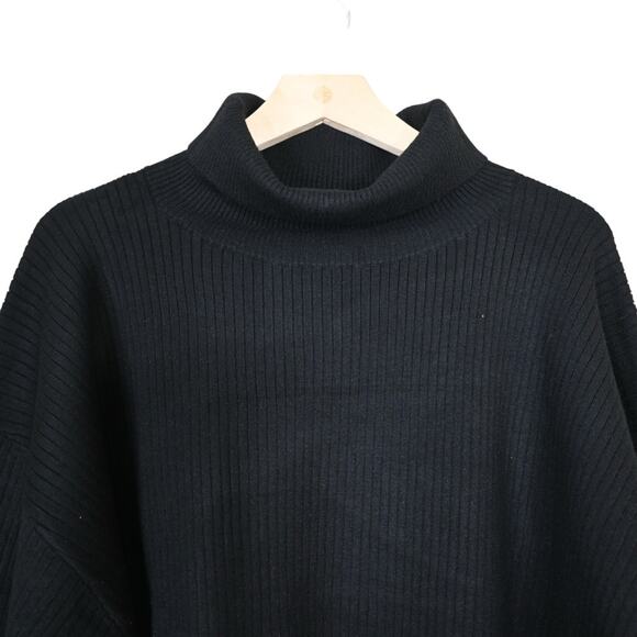 Good American Womens 3XL Rib Mock Neck Sweater in Black NEW - Picture 4 of 11